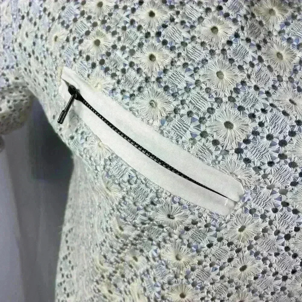 Dolan anthropologie Rossi Eyelet ivory blue moto jacket s small boho festival - Picture 4 of 10